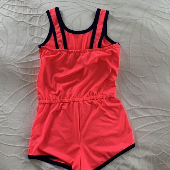 ⏰️3/$10 L/GY Joe Fresh bright pink/orange Romper - Picture 2 of 4